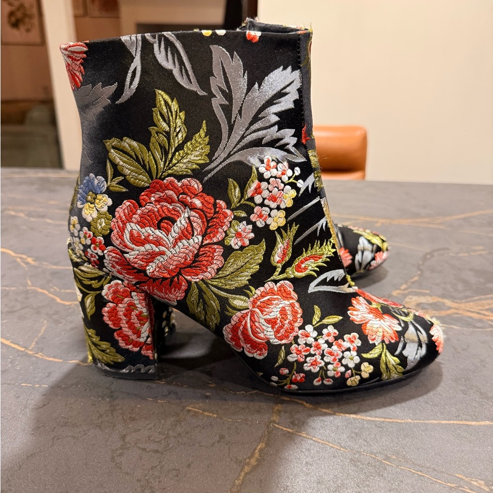 EGO Official - Mimi Floral Embroidered Ankle Boots - women’s UK 8 / US 10